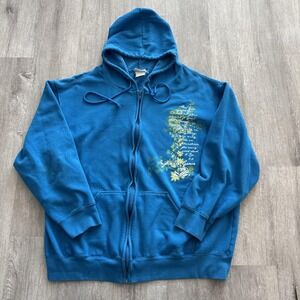 Kerusso Hoodie Size XL Blue Full Zip Infinite Grace Christian Sweatshirt Jesus T